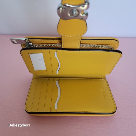 COACH Tabby Smooth Leather Medium Bifold Wallet – Canary color - Picture 14 of 16